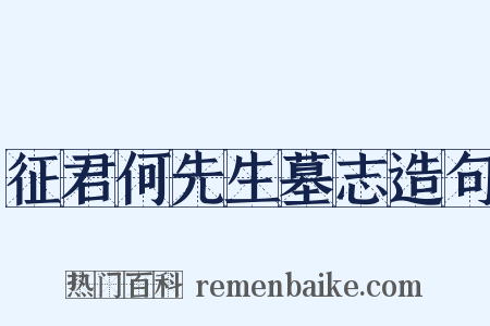征君何先生墓志造句是什么意思的图片